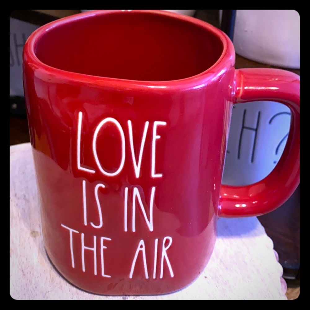 Rae Dunn red Love Is In The Air mug